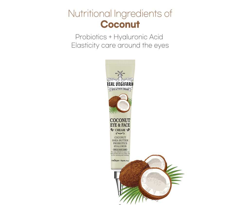 SUPER FOOD REAL VEGIFARM EYE &amp; FACE CREAM - COCONUT 45ml