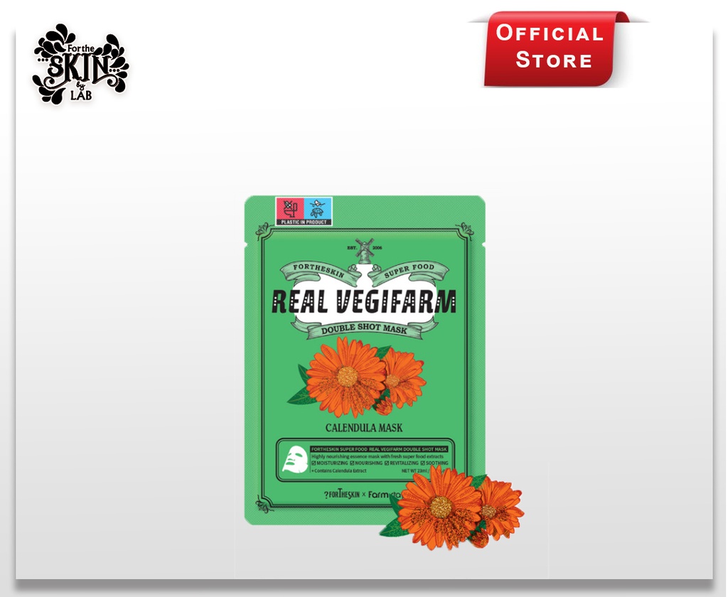 SUPER FOOD REAL VEGIFARM DOUBLE SHOT MASK-CALENDULA