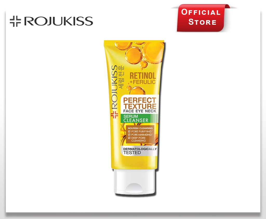 ROJUKISS PERFECT TEXTURE FACE EYE NECK SERUM CLEANSER 70ml